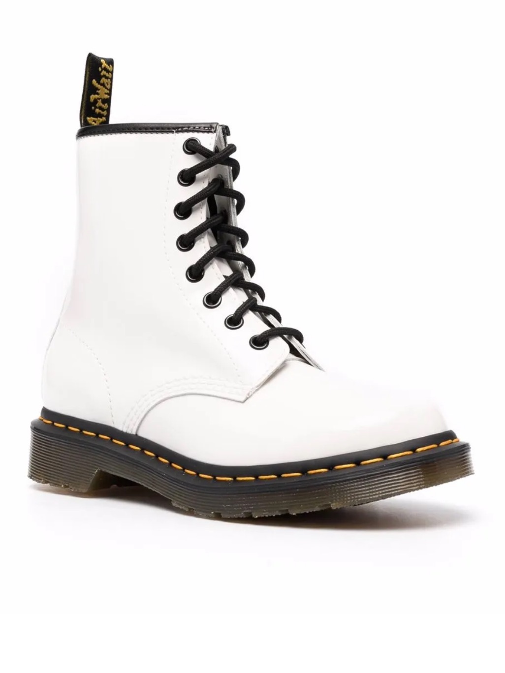 Dr Martens Docs 1460 8-Eyelet White Leather Boots Women Size 8